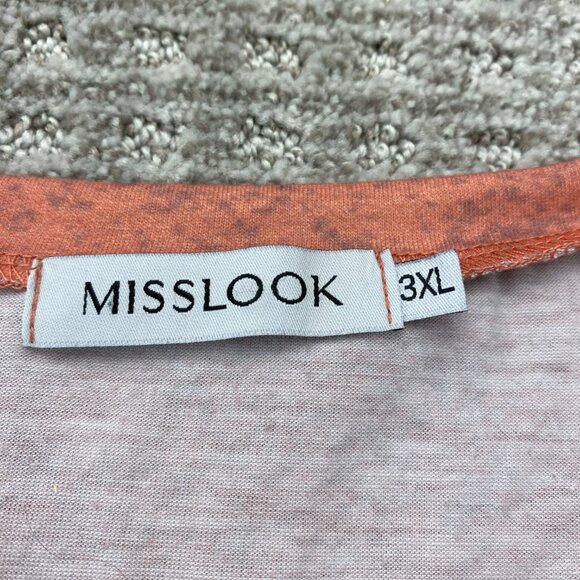 MISSLOOK Shirt Women Size 3XL Orange Bull Graphic Print V-Neck T-Shirt - Picture 4 of 9